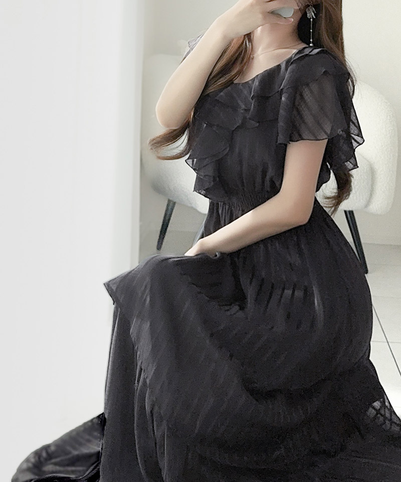 【 mily bilet 】ワンピース レディース シアー ストライプ 透け感 フェミニン 華やか 主役級 | classicalelf | 10