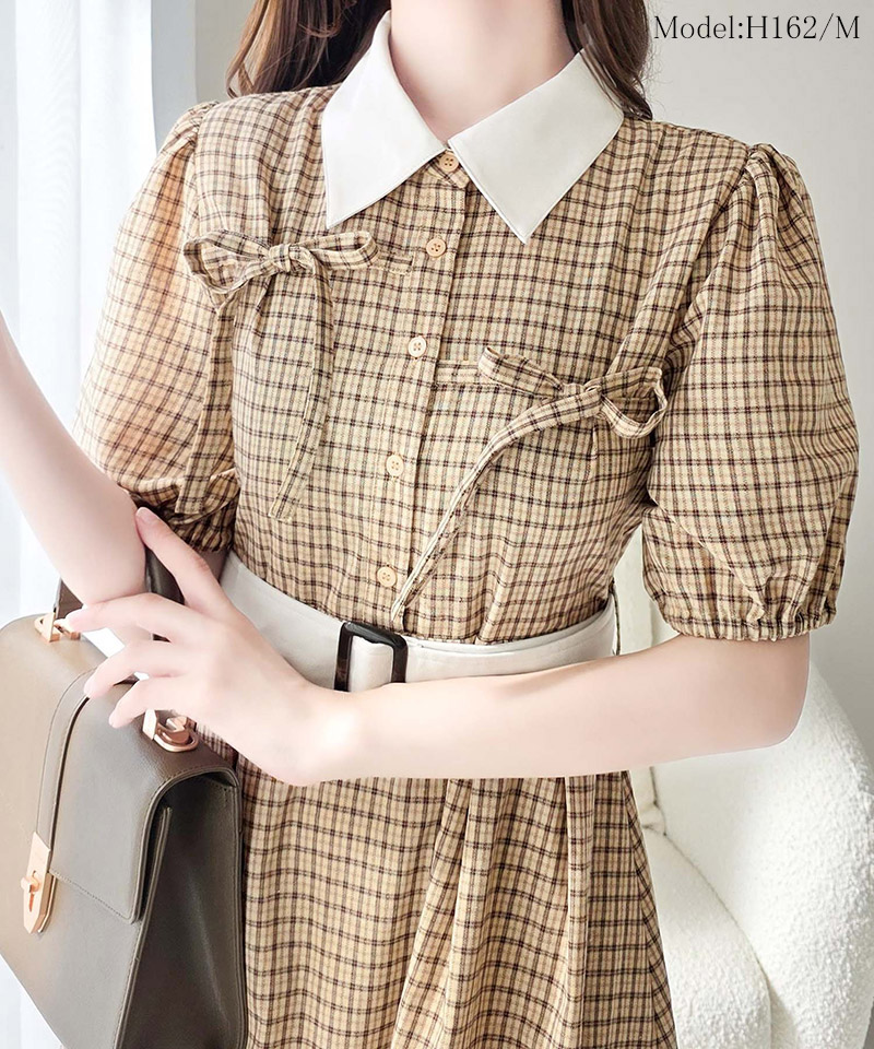 【 mily bilet 】ワンピース レディース ロングワンピース 共布ベルト付き レトロ 甘さ ウエスト | classicalelf | 09