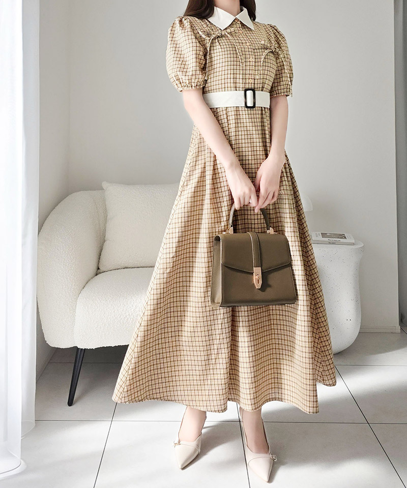 【 mily bilet 】ワンピース レディース ロングワンピース 共布ベルト付き レトロ 甘さ ウエスト | classicalelf | 11