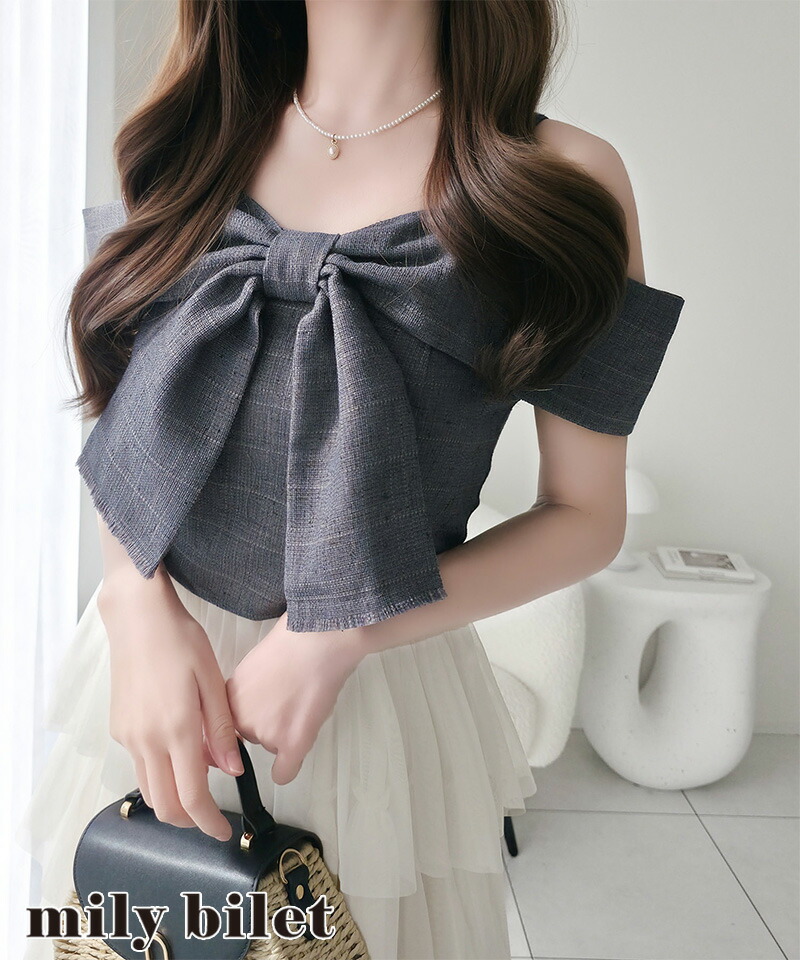 【mily bilet】ワンピース レディース リボン デザイン トップス チュールスカート ドッキング キャミ ワンピ ロング丈 きれいめ オン オフ 大きいサイズ | classicalelf