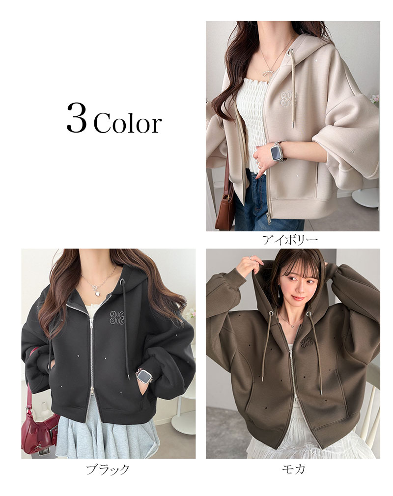 【 mily bilet 】トップス パーカー レディース ドット  ジップパーカー 大人可愛い フーディー | classicalelf | 01