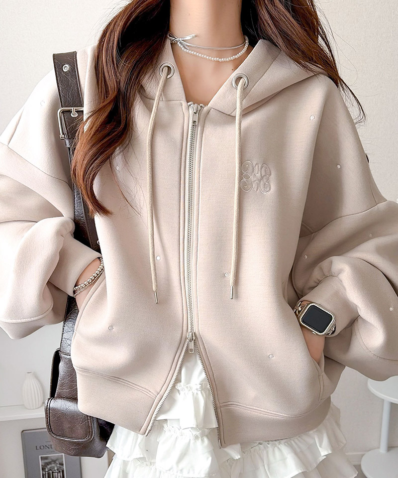 【 mily bilet 】トップス パーカー レディース ドット  ジップパーカー 大人可愛い フーディー | classicalelf | 04