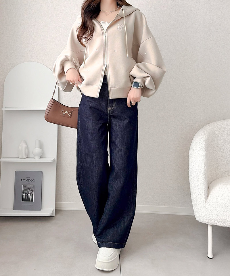 【 mily bilet 】トップス パーカー レディース ドット  ジップパーカー 大人可愛い フーディー | classicalelf | 05