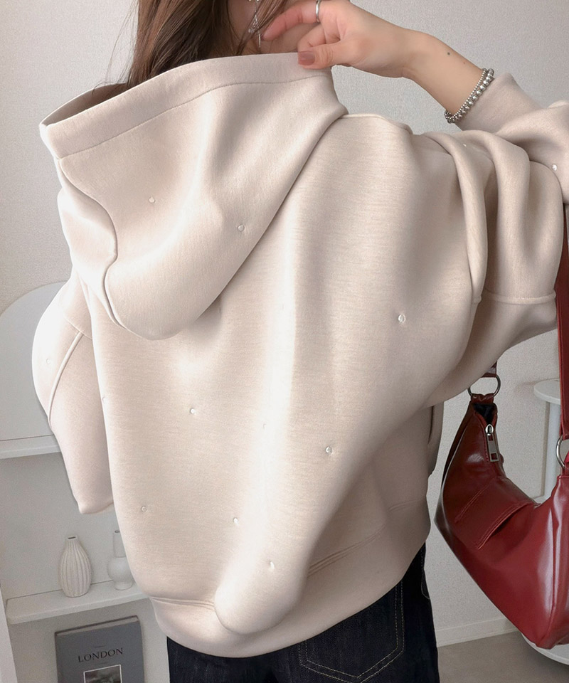 【 mily bilet 】トップス パーカー レディース ドット  ジップパーカー 大人可愛い フーディー | classicalelf | 06