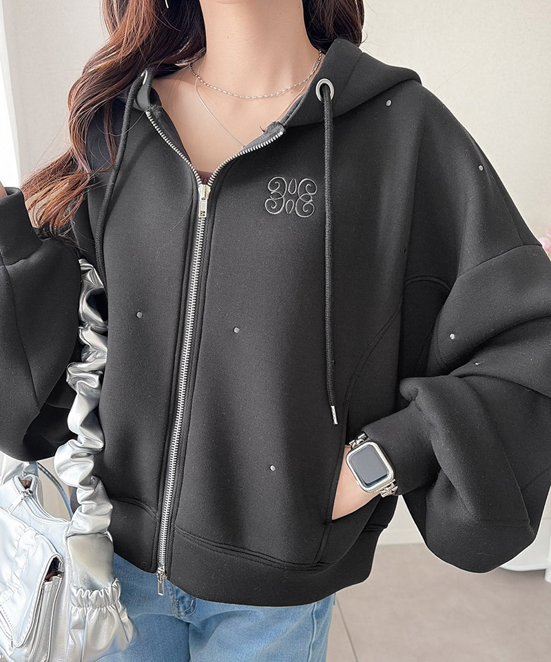 【 mily bilet 】トップス パーカー レディース ドット  ジップパーカー 大人可愛い フーディー | classicalelf | 08