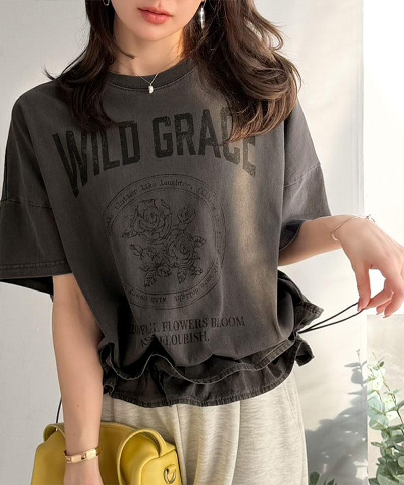 【mily bilet】 tシャツ レディース 半袖 トップス 綿100％ ゆったり 大きいサイズ 裾ドロスト フリル | classicalelf | 07