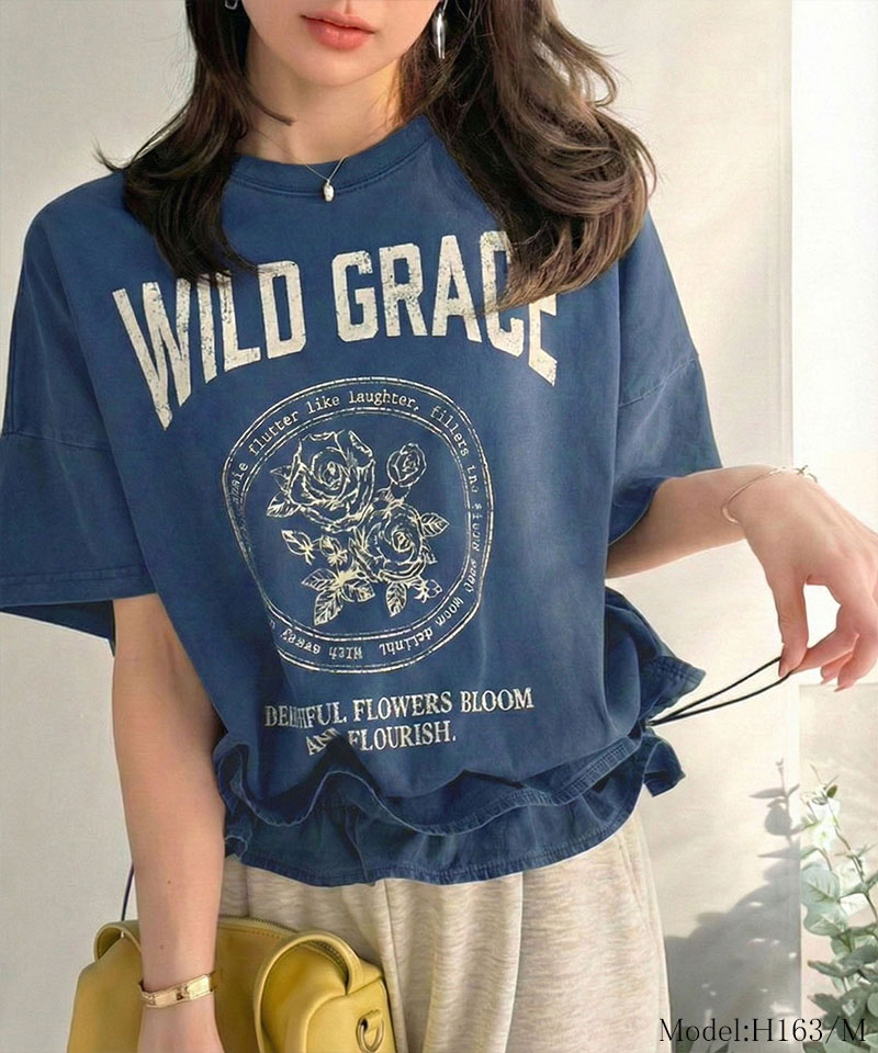 【mily bilet】 tシャツ レディース 半袖 トップス 綿100％ ゆったり 大きいサイズ 裾ドロスト フリル | classicalelf | 13