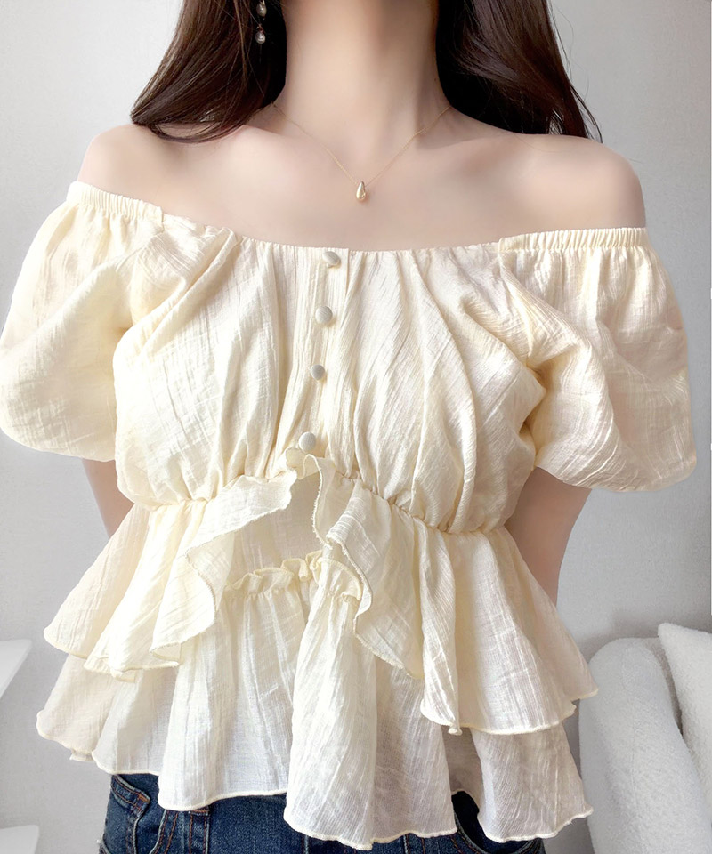 【mily bilet】オフショルダー 2wayフリルペプラムシアーブラウス mily bilet クラシカルエルフ mi1329079 | classicalelf | 06