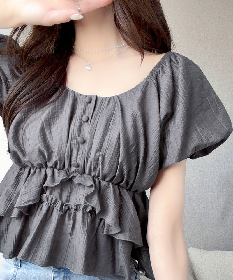 【mily bilet】オフショルダー 2wayフリルペプラムシアーブラウス mily bilet クラシカルエルフ mi1329079 | classicalelf | 09