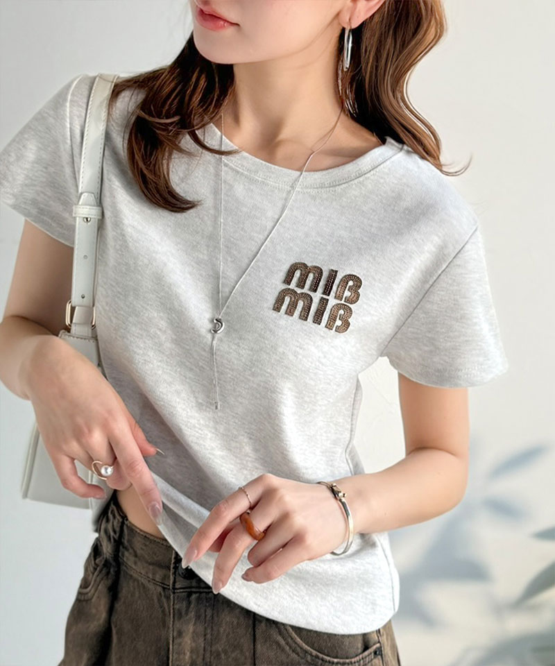 【mily bilet】 tシャツ レディース 半袖 トップス ロゴ ワッペン コンパクト Tee 半袖 デイリー 着回し | classicalelf | 15