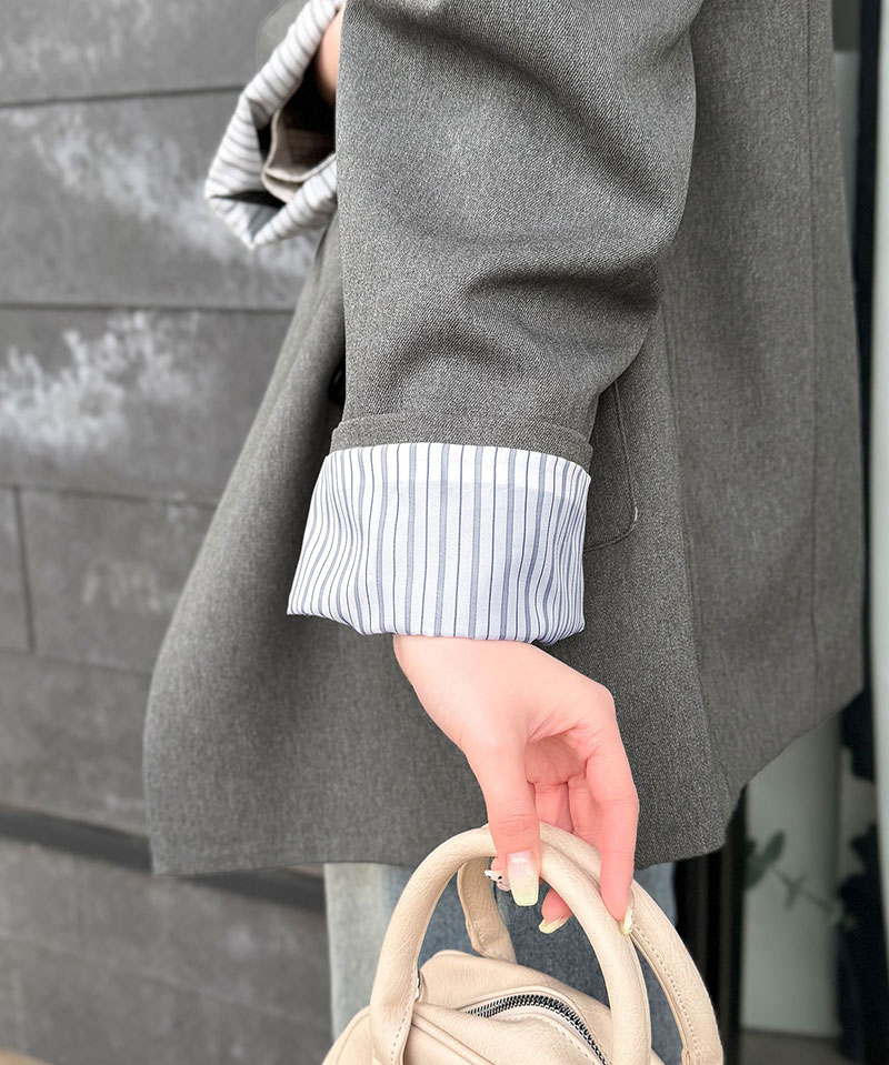 【mily bilet】 テーラードジャケット レディース コーデ 春 ジャケット トップス 裏地付き ダブルボタン オーバーサイズ 羽織る 主役級アウター | classicalelf | 10