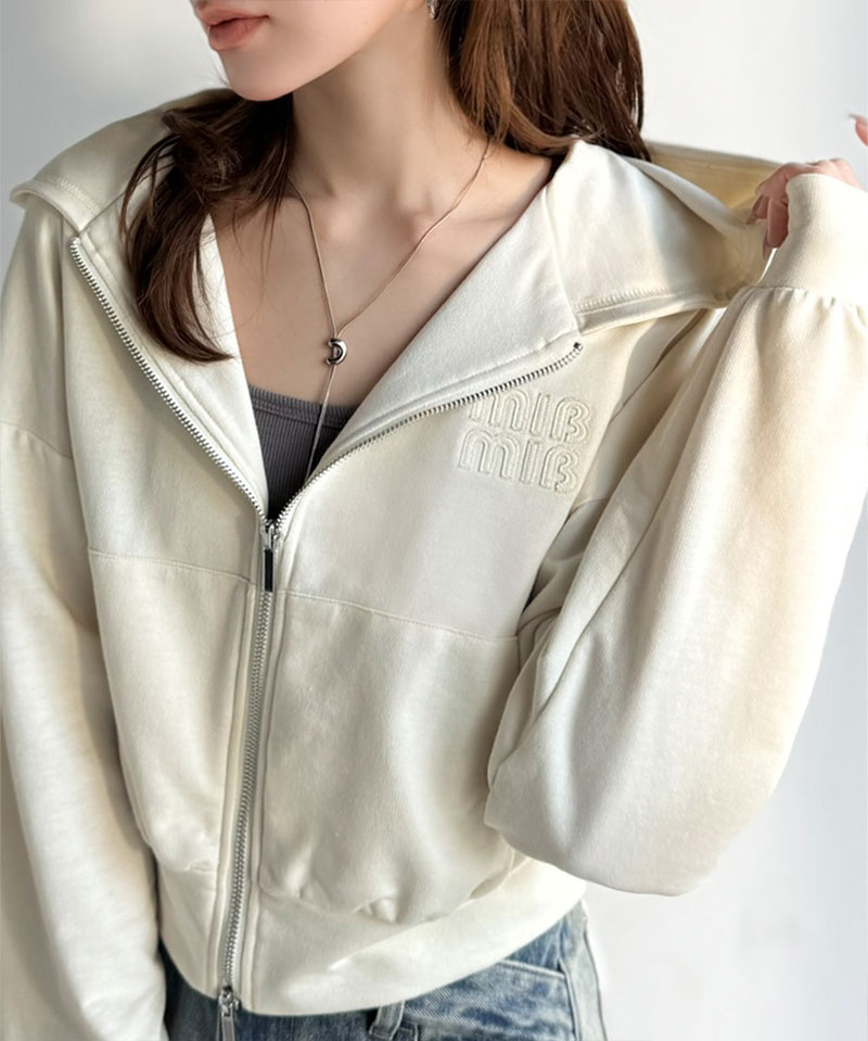 【mily bilet】 ジップアップパーカー パーカー レディース おしゃれ トップス 胸元 ワッペン 付き | classicalelf | 03