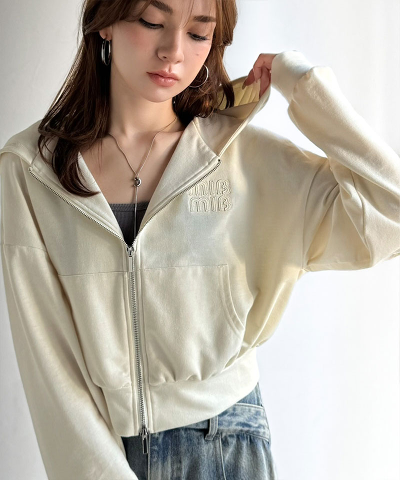 【mily bilet】 ジップアップパーカー パーカー レディース おしゃれ トップス 胸元 ワッペン 付き | classicalelf | 05