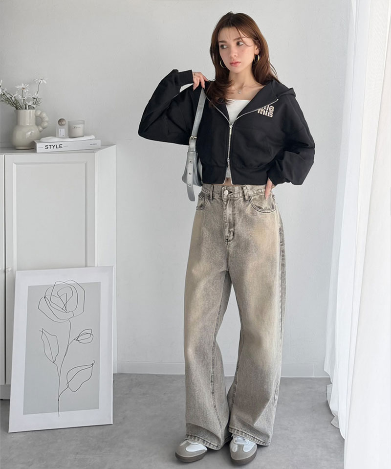 【mily bilet】 ジップアップパーカー パーカー レディース おしゃれ トップス 胸元 ワッペン 付き | classicalelf | 08