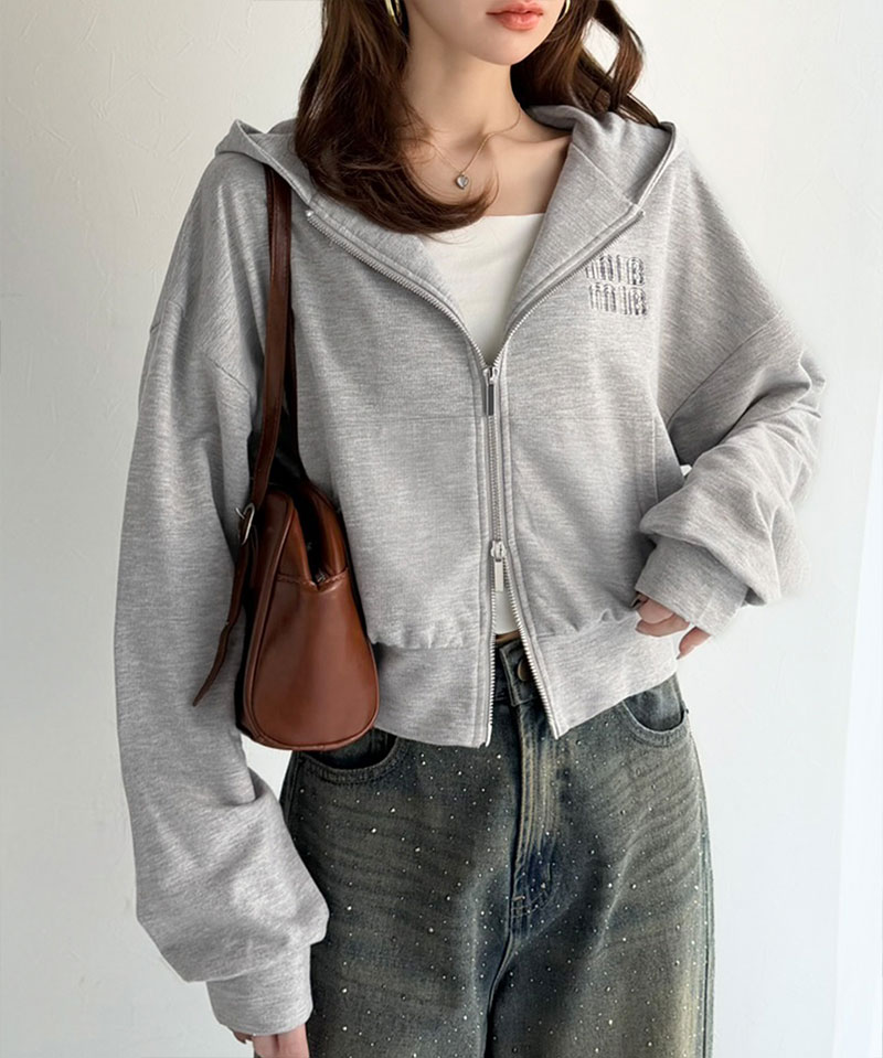 【mily bilet】 ジップアップパーカー パーカー レディース おしゃれ トップス 胸元 ワッペン 付き | classicalelf | 11
