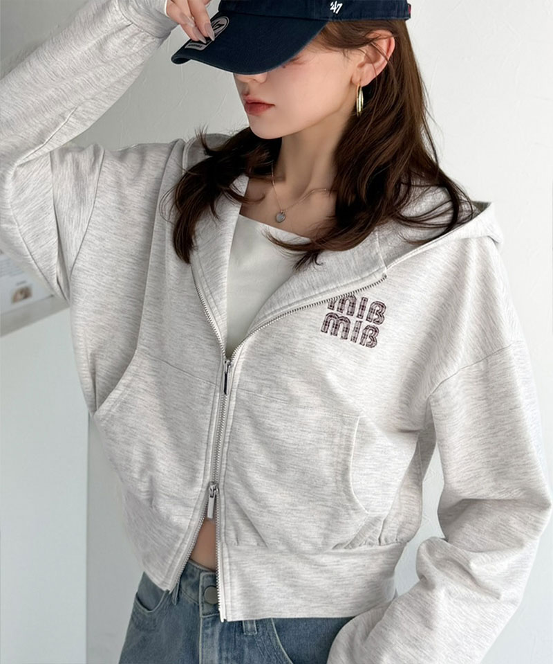 【mily bilet】 ジップアップパーカー パーカー レディース おしゃれ トップス 胸元 ワッペン 付き | classicalelf | 13