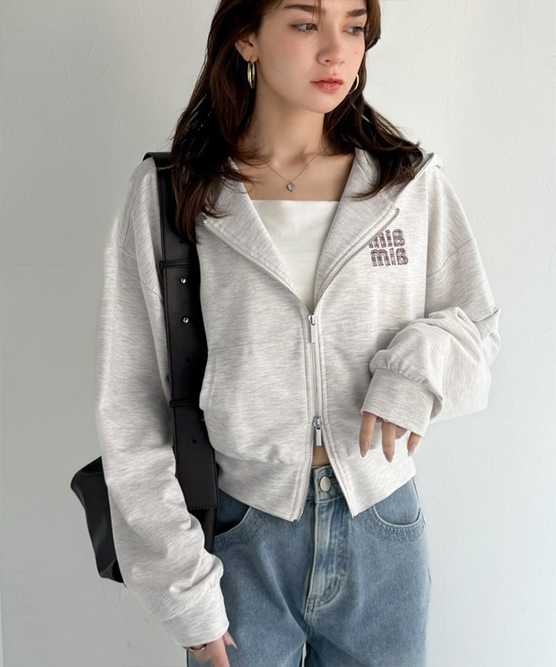 【mily bilet】 ジップアップパーカー パーカー レディース おしゃれ トップス 胸元 ワッペン 付き | classicalelf | 14