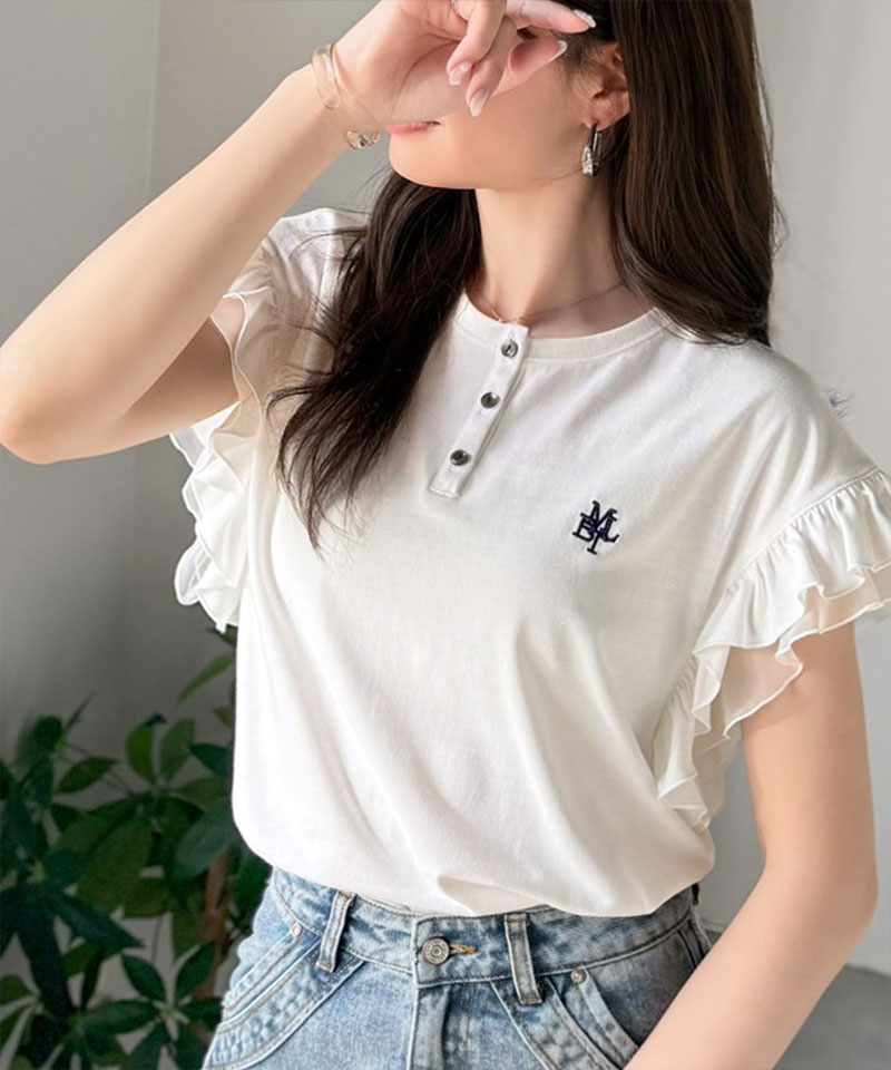 【mily bilet】 きれいめ 半袖 tシャツ レディース ロゴ トップス きれいめ カジュアル ふわっと 華やか | classicalelf | 05