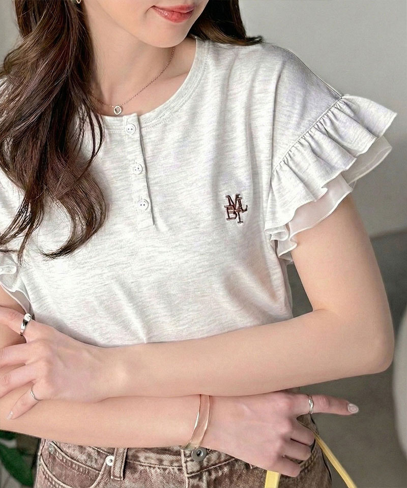 【mily bilet】 きれいめ 半袖 tシャツ レディース ロゴ トップス きれいめ カジュアル ふわっと 華やか | classicalelf | 08