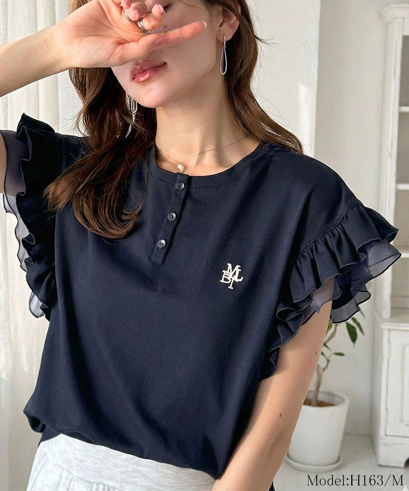 【mily bilet】 きれいめ 半袖 tシャツ レディース ロゴ トップス きれいめ カジュアル ふわっと 華やか | classicalelf | 12