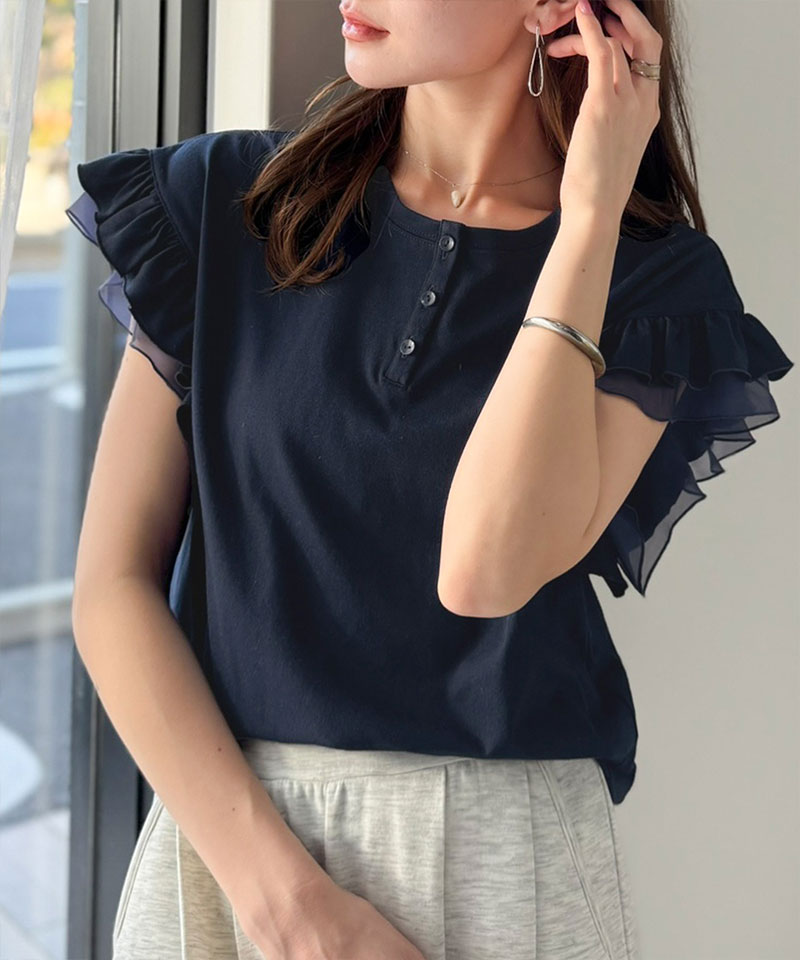 【mily bilet】 きれいめ 半袖 tシャツ レディース ロゴ トップス きれいめ カジュアル ふわっと 華やか | classicalelf | 15