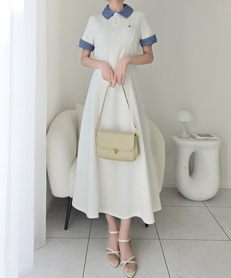 【mily bilet】ワンピース 半袖 ロング レディース ポロワンピース ロング丈 大人可愛い カジュアル 鹿の子 | classicalelf | 06