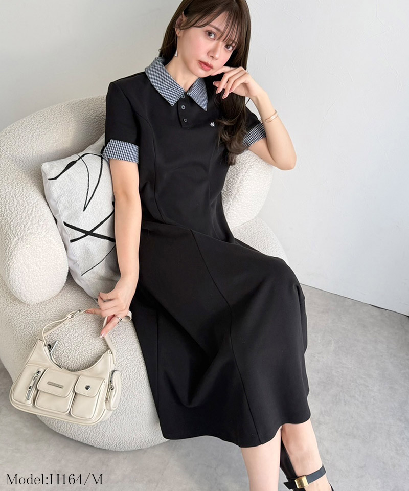 【mily bilet】ワンピース 半袖 ロング レディース ポロワンピース ロング丈 大人可愛い カジュアル 鹿の子 | classicalelf | 07