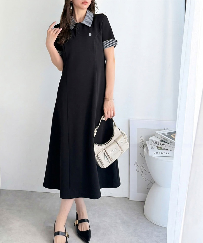 【mily bilet】ワンピース 半袖 ロング レディース ポロワンピース ロング丈 大人可愛い カジュアル 鹿の子 | classicalelf | 08