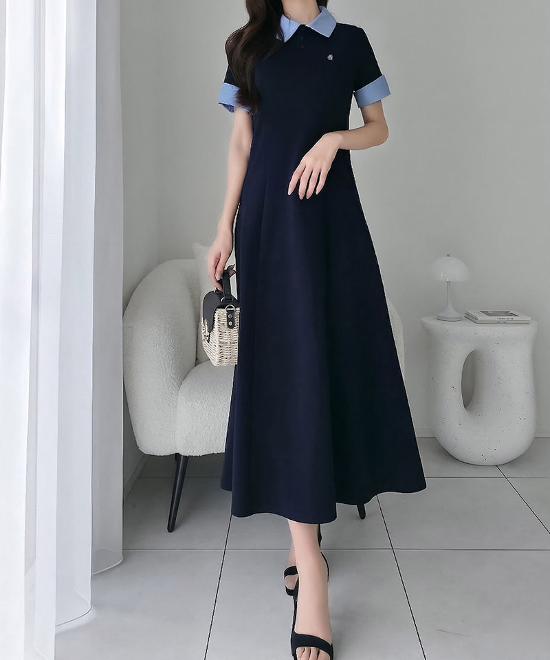 【mily bilet】ワンピース 半袖 ロング レディース ポロワンピース ロング丈 大人可愛い カジュアル 鹿の子 | classicalelf | 12