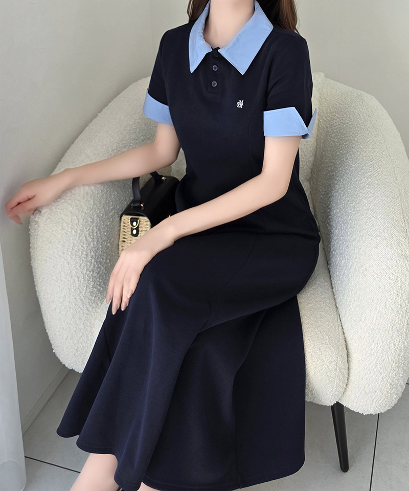 【mily bilet】ワンピース 半袖 ロング レディース ポロワンピース ロング丈 大人可愛い カジュアル 鹿の子 | classicalelf | 15