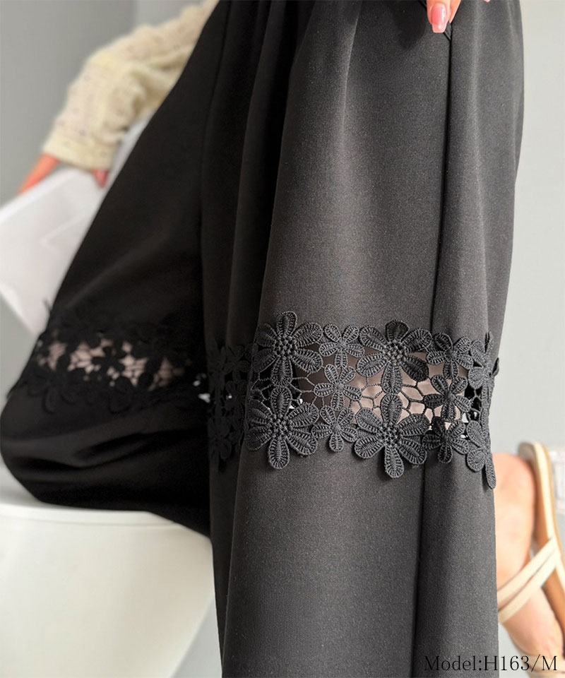 【mily bilet】 スウェット パンツ レディース きれいめ ボトムス 華やかデザイン 花柄 レース 切り替え | classicalelf | 02