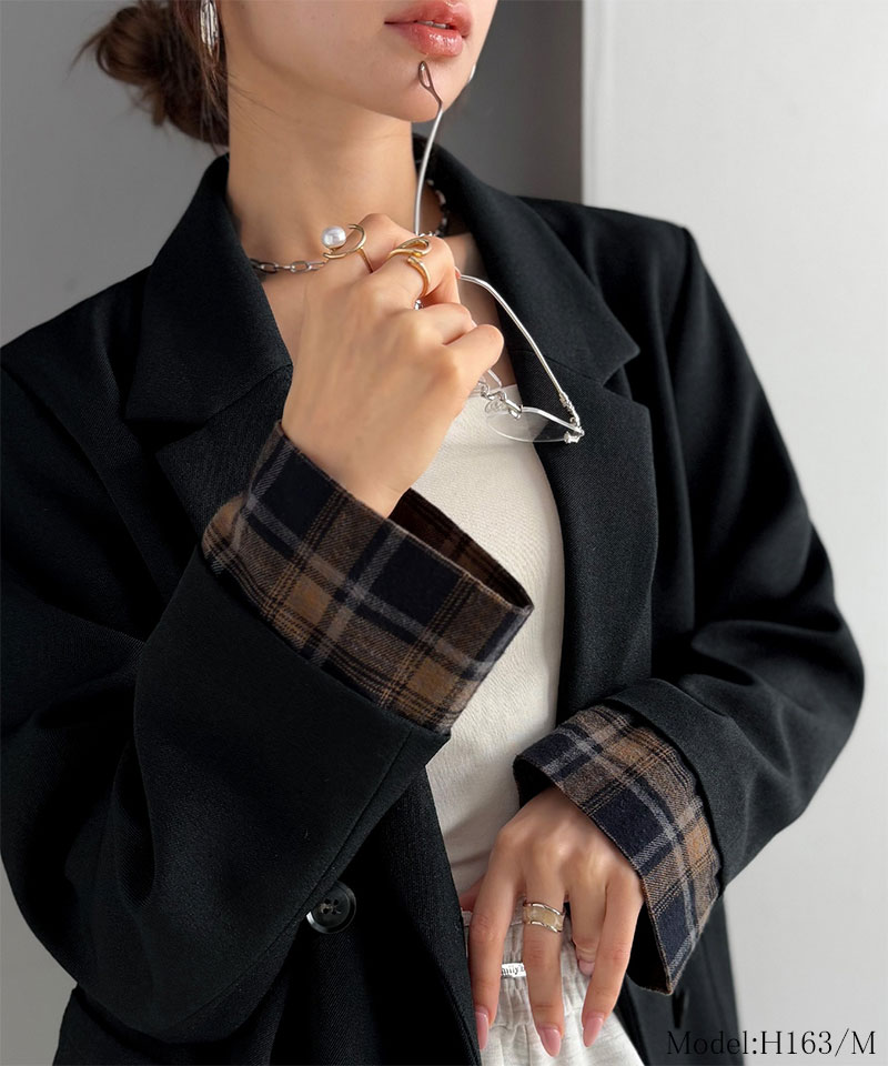 【mily bilet】チェック柄フェイクレイヤードジャケット mily bilet クラシカルエルフ mi1329104 | classicalelf | 03