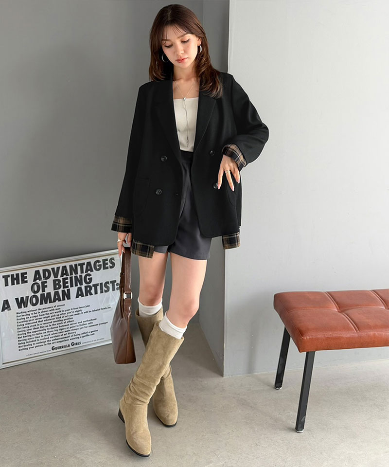 【mily bilet】チェック柄フェイクレイヤードジャケット mily bilet クラシカルエルフ mi1329104 | classicalelf | 07
