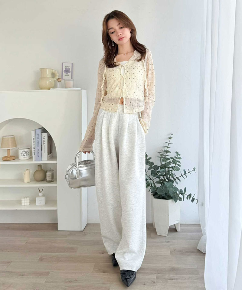 【mily bilet】 トップス カーディガン レディース シアー プルオーバー パーカー カジュアル きれいめ 清楚 上品 透け感 パール釦 メロー紐 | classicalelf | 14