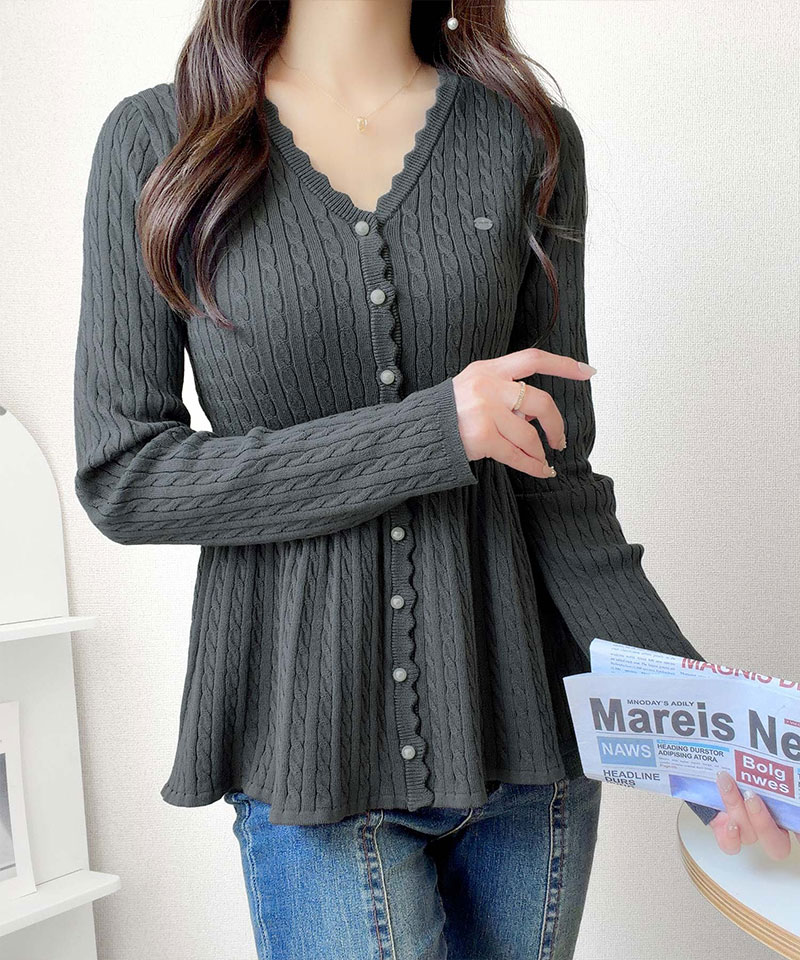【mily bilet】プレート付き ケーブル編みペプラムニットカーディガン mily bilet クラシカルエルフ mi1359059 | classicalelf | 12