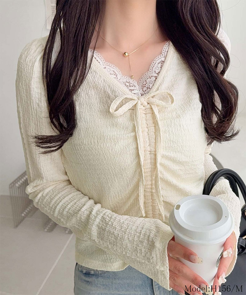【mily bilet】レースドッキングパフスリーブジャガードトップス mily bilet クラシカルエルフ mi1359080 | classicalelf | 03