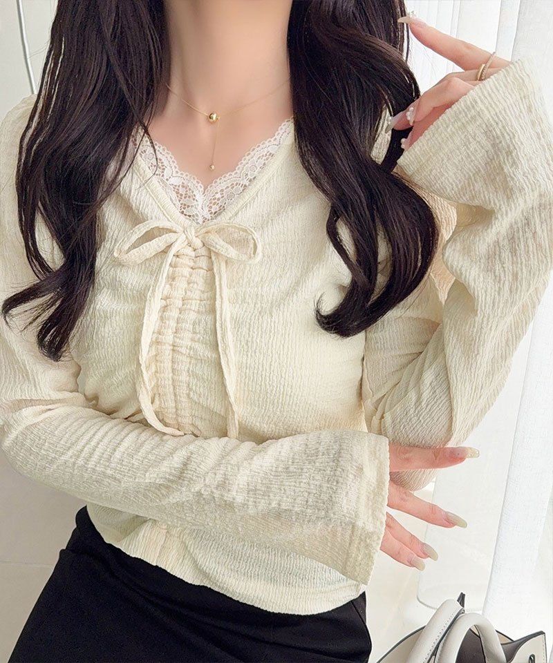 【mily bilet】レースドッキングパフスリーブジャガードトップス mily bilet クラシカルエルフ mi1359080 | classicalelf | 05