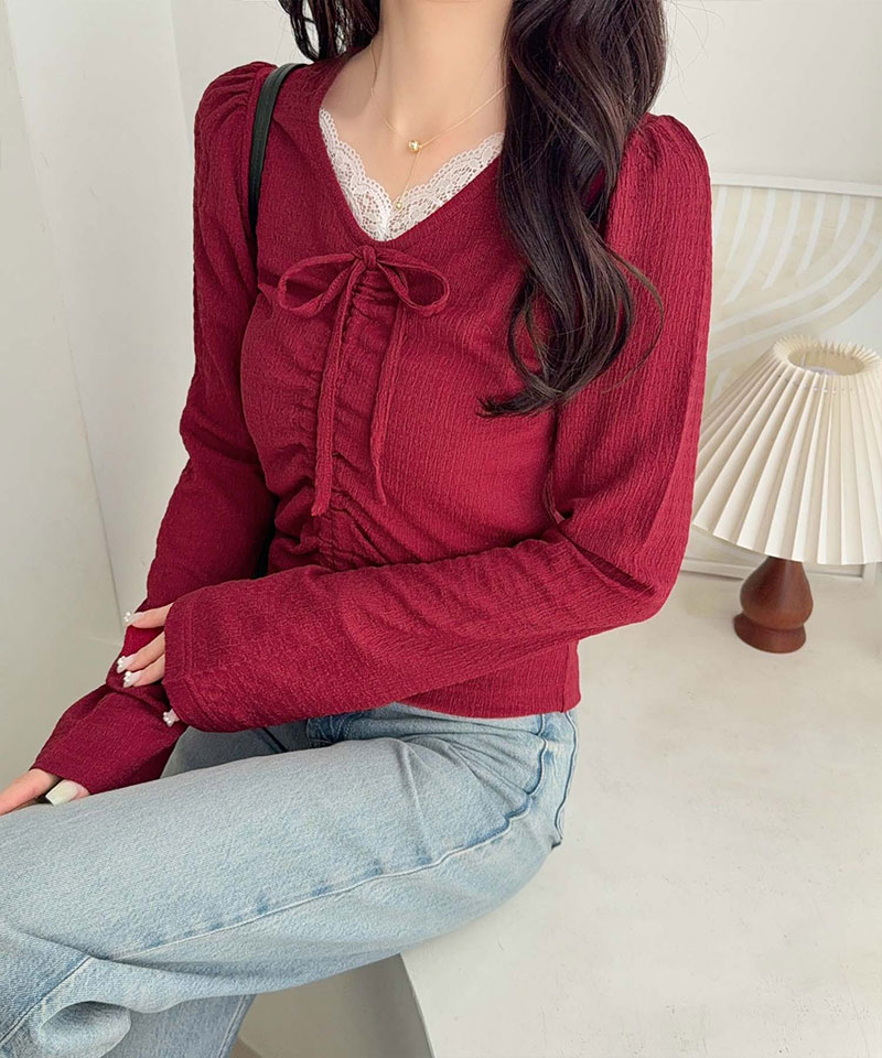 【mily bilet】レースドッキングパフスリーブジャガードトップス mily bilet クラシカルエルフ mi1359080 | classicalelf | 16