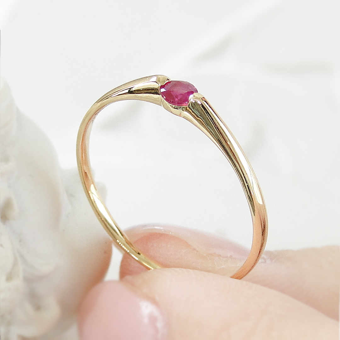 Classic CHESS（クラシックチェス） K18YG 一粒 ルビー リング