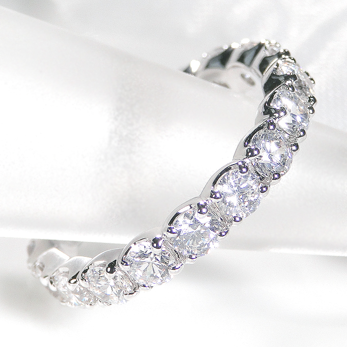 専用 Ptダイヤモンドリング プラチナ ダイヤ フルエタニティリング ダイヤモンド フルエタニティリング 4.737ct(Total) / 15石 E～F