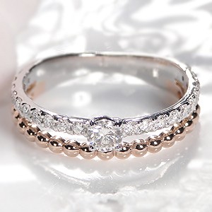 Classic CHESS プラチナ ダイヤモンド リング 2連 0.5ct 0.5