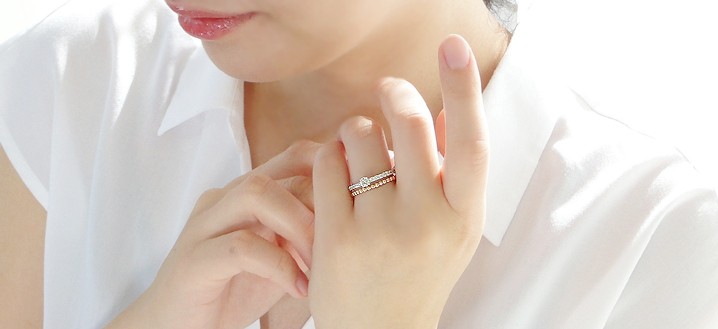 Classic CHESS プラチナ ダイヤモンド リング 2連 0.5ct 0.5