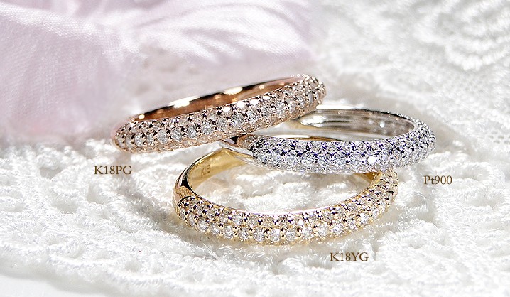 K18PG ダイヤモンド パヴェ リング 0.5ct SI