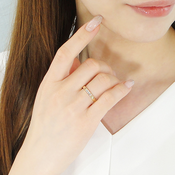 商品画像３ K18YG ダイヤモンド エタニティ リング 0.1ct