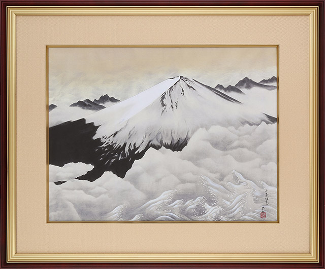 横山大観 正気放光 複製画 巧藝画 10号 額 掛軸 大塚巧藝社