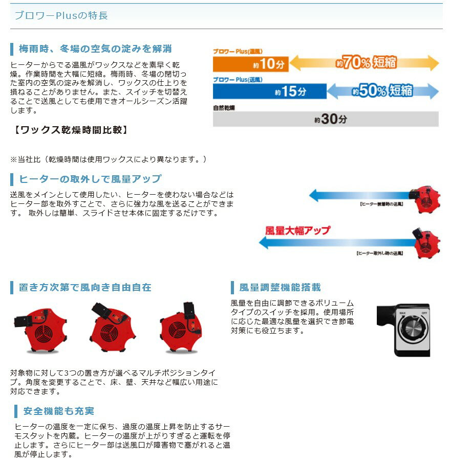 ヒーター付きブロアー送風機