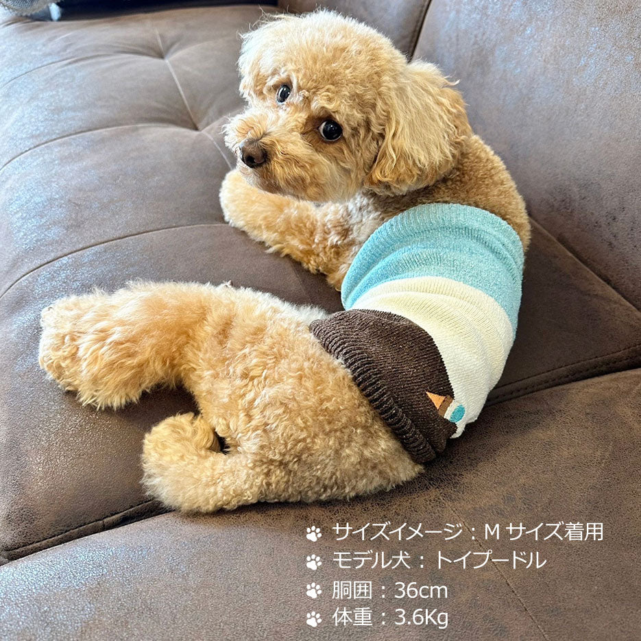 「日本製」 犬の服 腹巻 犬用 小型犬 超小型犬 服 ボーダー アイスクリーム柄 ドッグウエア  刺繍 可愛い 夏 冷房対策 冬 あったか 「ラッピング(有料）可」