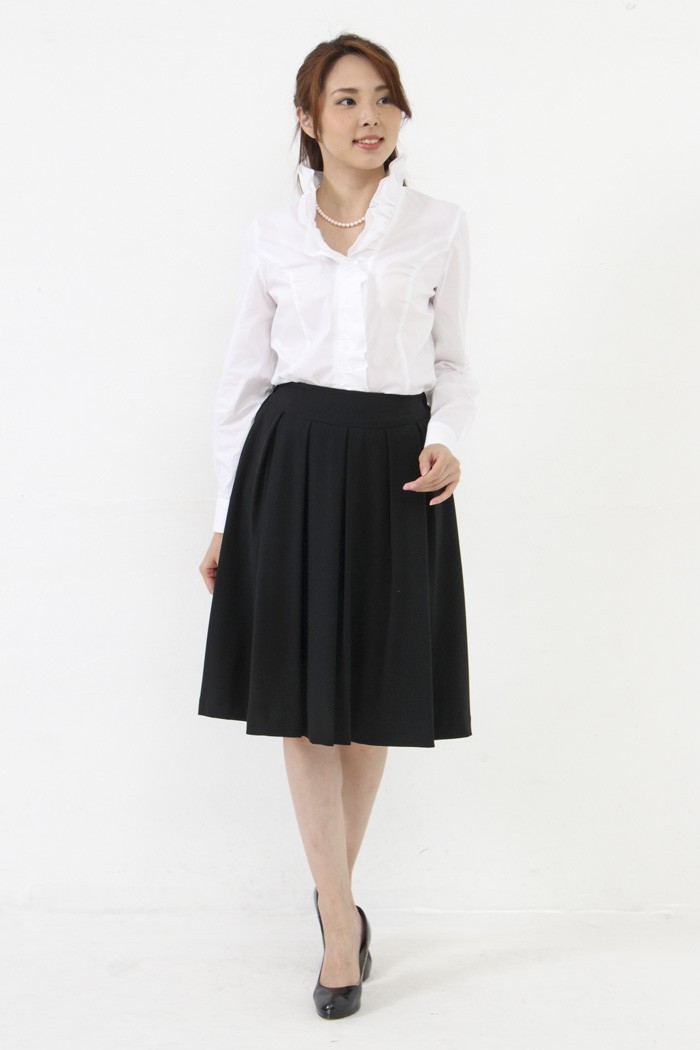 ブラウス blouse 衿フリルブラウス 日本製 フリル 白 入園 入学 卒業式