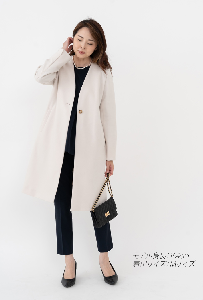 「日本製」 コート レディース ノーカラー 軽い きれいめ スプリングコート 卒業式 コート 母 40代 30代 入学式 ママ 50代 服装 フォーマル セレモニー |  | 01