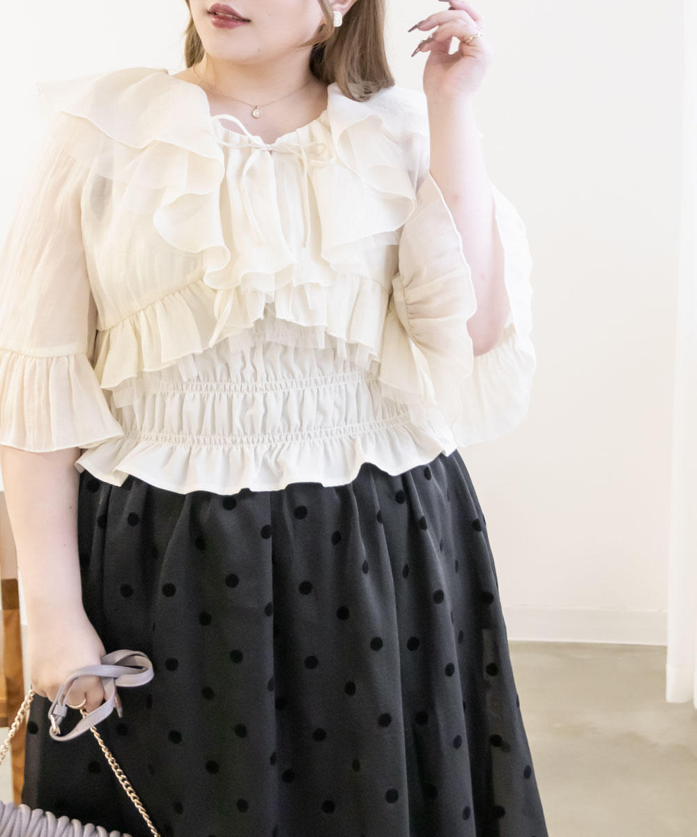 アンパシィー　フリルタンクトップとスカートセット♡ セール】ショルダーフリルタンクトップ（タンクトップ）｜and